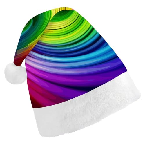 FZMTLDS Weihnachtsmütze, Regenbogen-Spirale, Weihnachtsmannmütze, Erwachsene, Weihnachtsmütze, Weihnachtsmannmütze für Weihnachtsfeier FZMTLDS Weihnachtsmütze, Regenbogen-Spirale, Weihnachtsmannmütze, Erwachsene, Weihnachtsmütze, Weihnachtsmannmütze für Weihnachtsfeier von FZMTLDS