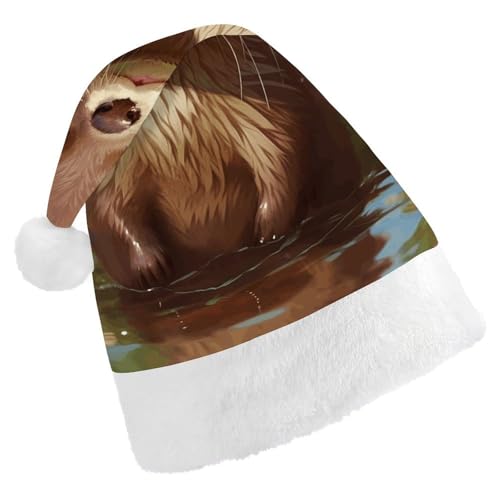 FZMTLDS Weihnachtsmütze, niedlicher Otter-Hut, Weihnachtsmannmütze, Erwachsene, Weihnachtsmütze, Weihnachtsmannmütze für Weihnachtsfeier FZMTLDS Weihnachtsmütze, niedlicher Otter-Hut, Weihnachtsmannmütze, Erwachsene, Weihnachtsmütze, Weihnachtsmannmütze für Weihnachtsfeier von FZMTLDS