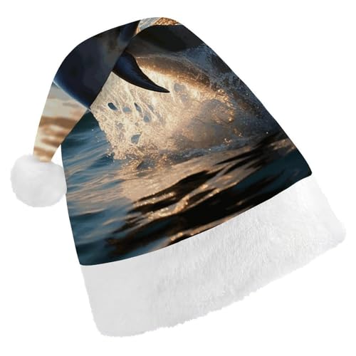 FZMTLDS Weihnachtsmütze, schöne Delfin-Weihnachtsmannmütze, Erwachsene, Weihnachtsmütze, Weihnachtsmütze für Weihnachtsfeier FZMTLDS Weihnachtsmütze, schöne Delfin-Weihnachtsmannmütze, Erwachsene, Weihnachtsmütze, Weihnachtsmütze für Weihnachtsfeier von FZMTLDS