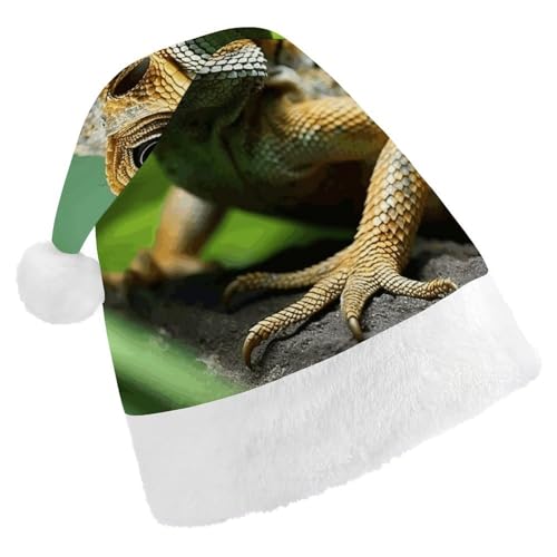 FZMTLDS Weihnachtsmütze mit Tiermotiv, Eidechse, Weihnachtsmannmütze, für Erwachsene, Party, Weihnachtsmütze für Weihnachtsfeier FZMTLDS Weihnachtsmütze mit Tiermotiv, Eidechse, Weihnachtsmannmütze, für Erwachsene, Party, Weihnachtsmütze für Weihnachtsfeier von FZMTLDS