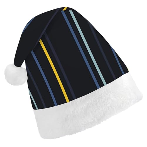 FZMTLDS Weihnachtsmütze mit gelbem Streifenmuster, Weihnachtsmannmütze, Erwachsene, Weihnachtsmannmütze für Weihnachtsfeier FZMTLDS Weihnachtsmütze mit gelbem Streifenmuster, Weihnachtsmannmütze, Erwachsene, Weihnachtsmannmütze für Weihnachtsfeier von FZMTLDS