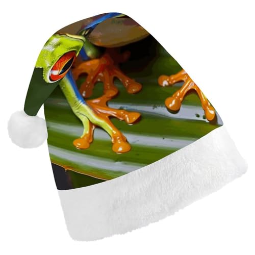 FZMTLDS Weihnachtsmütze mit roten Augen, Baumfrosch, Weihnachtsmannmütze, für Erwachsene, Party, Weihnachtsmütze für Weihnachtsfeier FZMTLDS Weihnachtsmütze mit roten Augen, Baumfrosch, Weihnachtsmannmütze, für Erwachsene, Party, Weihnachtsmütze für Weihnachtsfeier von FZMTLDS