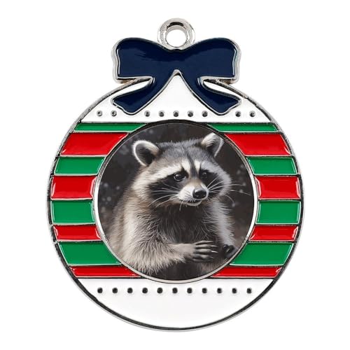 Christmas Charms Waschbär gedruckt Weihnachtsanhänger Weihnachtsbaum Charms Legierung Anhänger Weihnachten Anhänger Halskette Halloween Valentinstag Geschenk von FZMVSQH