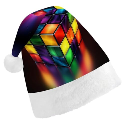 FZMVSQH Nikolausmütze für Erwachsene, Zauberwürfel, Puzzle, bedruckte Weihnachtsmannmütze, Weihnachtsmütze für Erwachsene, dicker Komfort, klassische Nikolausmütze für Weihnachten, Neujahr, festliche FZMVSQH Nikolausmütze für Erwachsene, Zauberwürfel, Puzzle, bedruckte Weihnachtsmannmütze, Weihnachtsmütze für Erwachsene, dicker Komfort, klassische Nikolausmütze für Weihnachten, Neujahr, festliche von FZMVSQH