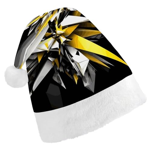 FZMVSQH Nikolausmütze für Erwachsene, abstrakt, schwarz, weiß, gelb, bedruckt, Weihnachtsmannmütze, Weihnachtsmütze für Erwachsene, dicker Komfort, klassische Nikolausmütze für Weihnachten, Neujahr, FZMVSQH Nikolausmütze für Erwachsene, abstrakt, schwarz, weiß, gelb, bedruckt, Weihnachtsmannmütze, Weihnachtsmütze für Erwachsene, dicker Komfort, klassische Nikolausmütze für Weihnachten, Neujahr, von FZMVSQH