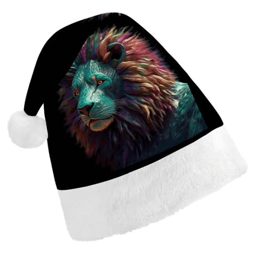 FZMVSQH Nikolausmütze für Erwachsene, abstrakte 3D-Kunst, Löwen-Druck, Weihnachtsmütze für Erwachsene, dicker Komfort, klassische Weihnachtsmannmütze für Weihnachten, Neujahr, festliche Feiertagsparty FZMVSQH Nikolausmütze für Erwachsene, abstrakte 3D-Kunst, Löwen-Druck, Weihnachtsmütze für Erwachsene, dicker Komfort, klassische Weihnachtsmannmütze für Weihnachten, Neujahr, festliche Feiertagsparty von FZMVSQH
