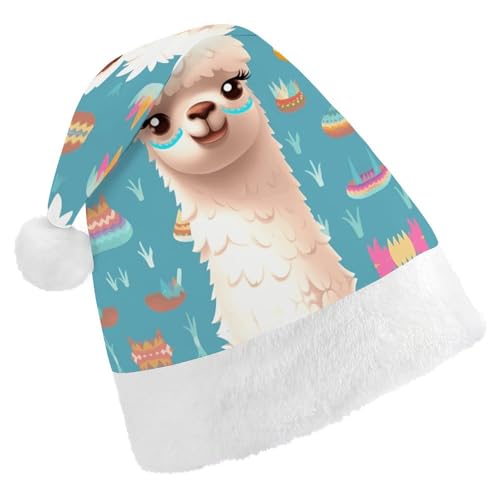 FZMVSQH Weihnachtsmütze für Erwachsene, Alpaka-Muster, bedruckt, Weihnachtsmannmütze, Weihnachtsmütze für Erwachsene, dick, bequem, klassische Weihnachtsmannmütze für Weihnachten, Neujahr, festliche FZMVSQH Weihnachtsmütze für Erwachsene, Alpaka-Muster, bedruckt, Weihnachtsmannmütze, Weihnachtsmütze für Erwachsene, dick, bequem, klassische Weihnachtsmannmütze für Weihnachten, Neujahr, festliche von FZMVSQH