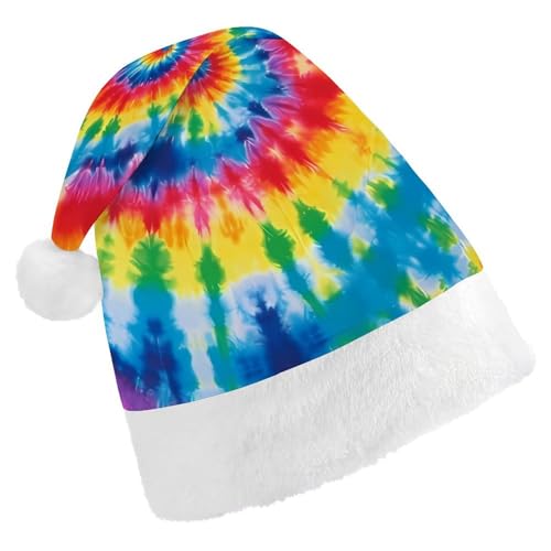 FZMVSQH Weihnachtsmütze für Erwachsene, Batikfärbung, Regenbogen-Druck, Weihnachtsmannmütze, Weihnachtsmütze für Erwachsene, dicker Komfort, klassische Weihnachtsmannmütze für Weihnachten, Neujahr, FZMVSQH Weihnachtsmütze für Erwachsene, Batikfärbung, Regenbogen-Druck, Weihnachtsmannmütze, Weihnachtsmütze für Erwachsene, dicker Komfort, klassische Weihnachtsmannmütze für Weihnachten, Neujahr, von FZMVSQH