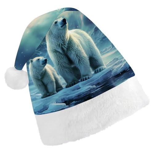 FZMVSQH Weihnachtsmütze für Erwachsene, Eisbären, Nordlichter, bedruckte Weihnachtsmütze, Weihnachtsmütze für Erwachsene, dicker Komfort, klassische Weihnachtsmannmütze für Weihnachten, Neujahr, FZMVSQH Weihnachtsmütze für Erwachsene, Eisbären, Nordlichter, bedruckte Weihnachtsmütze, Weihnachtsmütze für Erwachsene, dicker Komfort, klassische Weihnachtsmannmütze für Weihnachten, Neujahr, von FZMVSQH