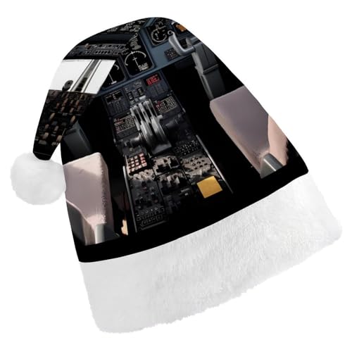 FZMVSQH Weihnachtsmütze für Erwachsene, Flugzeug-Cockpit, bedruckt, Weihnachtsmannmütze, Weihnachtsmütze für Erwachsene, dicker Komfort, klassische Nikolausmütze für Weihnachten, Neujahr, festliche FZMVSQH Weihnachtsmütze für Erwachsene, Flugzeug-Cockpit, bedruckt, Weihnachtsmannmütze, Weihnachtsmütze für Erwachsene, dicker Komfort, klassische Nikolausmütze für Weihnachten, Neujahr, festliche von FZMVSQH