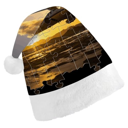 FZMVSQH Weihnachtsmütze für Erwachsene, Flugzeug-Puzzle, bedruckt, Weihnachtsmannmütze, Weihnachtsmütze für Erwachsene, dicker Komfort, klassische Nikolausmütze für Weihnachten, Neujahr, festliche FZMVSQH Weihnachtsmütze für Erwachsene, Flugzeug-Puzzle, bedruckt, Weihnachtsmannmütze, Weihnachtsmütze für Erwachsene, dicker Komfort, klassische Nikolausmütze für Weihnachten, Neujahr, festliche von FZMVSQH