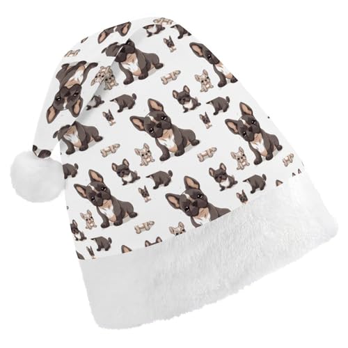 FZMVSQH Weihnachtsmütze für Erwachsene, Französische Bulldogge, bedruckt, Weihnachtsmannmütze, Weihnachtsmütze für Erwachsene, dicker Komfort, klassische Weihnachtsmannmütze für Weihnachten, Neujahr, FZMVSQH Weihnachtsmütze für Erwachsene, Französische Bulldogge, bedruckt, Weihnachtsmannmütze, Weihnachtsmütze für Erwachsene, dicker Komfort, klassische Weihnachtsmannmütze für Weihnachten, Neujahr, von FZMVSQH