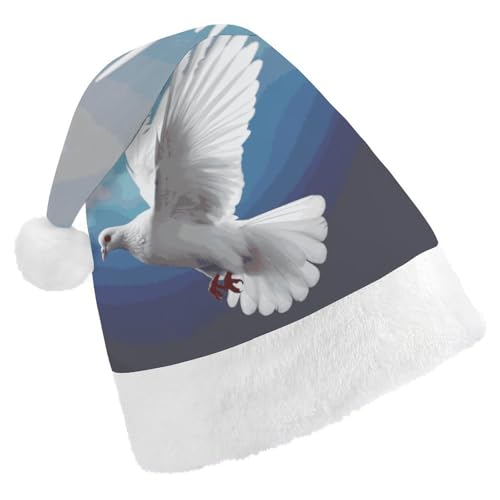 FZMVSQH Weihnachtsmütze für Erwachsene, Friedenstaube, bedruckt, Weihnachtsmütze für Erwachsene, dicker Komfort, klassische Weihnachtsmannmütze für Weihnachten, Neujahr, festliche Feiertagsparty FZMVSQH Weihnachtsmütze für Erwachsene, Friedenstaube, bedruckt, Weihnachtsmütze für Erwachsene, dicker Komfort, klassische Weihnachtsmannmütze für Weihnachten, Neujahr, festliche Feiertagsparty von FZMVSQH
