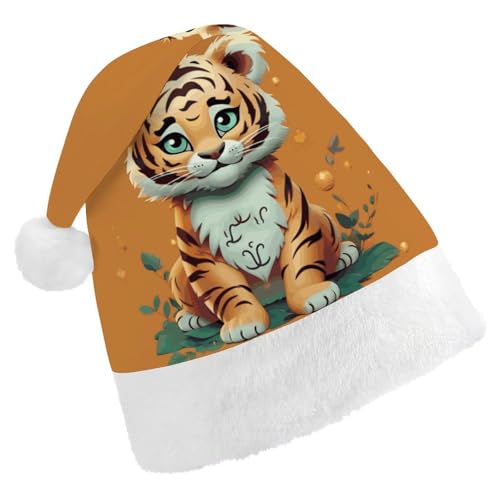 FZMVSQH Weihnachtsmütze für Erwachsene, Jahr des Tigers, lustiger Tiger, bedruckt, Weihnachtsmütze für Erwachsene, dicker Komfort, klassische Nikolausmütze für Weihnachten, Neujahr, festliche FZMVSQH Weihnachtsmütze für Erwachsene, Jahr des Tigers, lustiger Tiger, bedruckt, Weihnachtsmütze für Erwachsene, dicker Komfort, klassische Nikolausmütze für Weihnachten, Neujahr, festliche von FZMVSQH