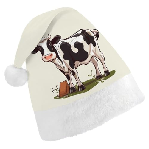FZMVSQH Weihnachtsmütze für Erwachsene, Milchkuh, bedruckt, Weihnachtsmannmütze, Weihnachtsmütze für Erwachsene, dick, bequem, klassische Weihnachtsmannmütze für Weihnachten, Neujahr, festliche FZMVSQH Weihnachtsmütze für Erwachsene, Milchkuh, bedruckt, Weihnachtsmannmütze, Weihnachtsmütze für Erwachsene, dick, bequem, klassische Weihnachtsmannmütze für Weihnachten, Neujahr, festliche von FZMVSQH