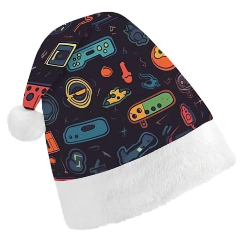 FZMVSQH Weihnachtsmütze für Erwachsene, Spiel, Videospiel, Muster, bedruckt, Weihnachtsmannmütze, Weihnachtsmütze für Erwachsene, dicker Komfort, klassische Weihnachtsmannmütze für Weihnachten, FZMVSQH Weihnachtsmütze für Erwachsene, Spiel, Videospiel, Muster, bedruckt, Weihnachtsmannmütze, Weihnachtsmütze für Erwachsene, dicker Komfort, klassische Weihnachtsmannmütze für Weihnachten, von FZMVSQH