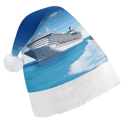 FZMVSQH Weihnachtsmütze für Erwachsene, Strand-Kreuzfahrtschiff, bedruckte Weihnachtsmannmütze, Weihnachtsmütze für Erwachsene, dicker Komfort, klassische Weihnachtsmannmütze für Weihnachten, Neujahr, FZMVSQH Weihnachtsmütze für Erwachsene, Strand-Kreuzfahrtschiff, bedruckte Weihnachtsmannmütze, Weihnachtsmütze für Erwachsene, dicker Komfort, klassische Weihnachtsmannmütze für Weihnachten, Neujahr, von FZMVSQH
