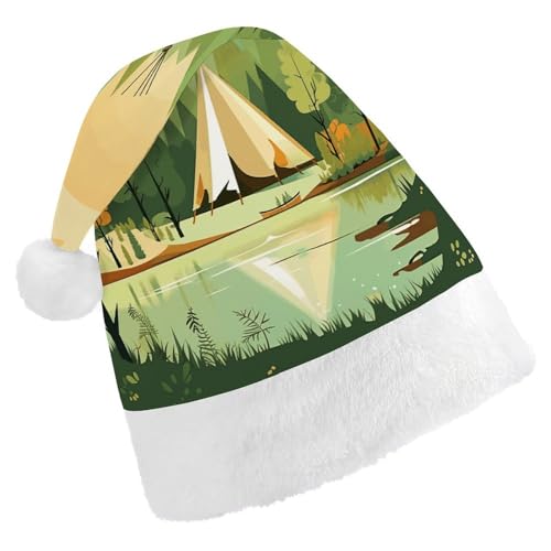 FZMVSQH Weihnachtsmütze für Erwachsene, Tipi, bedruckt, Weihnachtsmannmütze, Weihnachtsmütze für Erwachsene, dicker Komfort, klassische Nikolausmütze für Weihnachten, Neujahr, festliche Feiertagsparty FZMVSQH Weihnachtsmütze für Erwachsene, Tipi, bedruckt, Weihnachtsmannmütze, Weihnachtsmütze für Erwachsene, dicker Komfort, klassische Nikolausmütze für Weihnachten, Neujahr, festliche Feiertagsparty von FZMVSQH