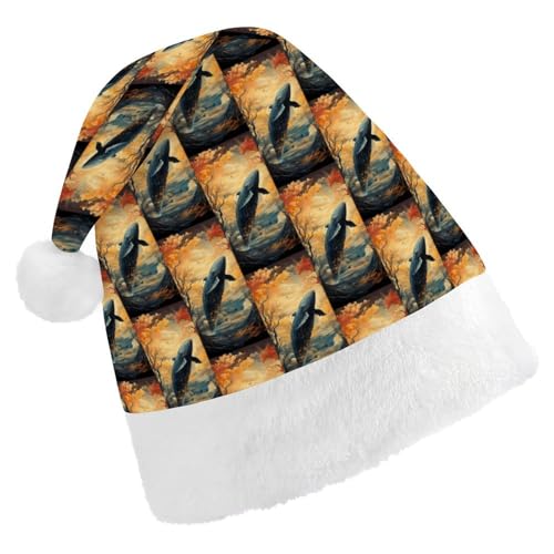 FZMVSQH Weihnachtsmütze für Erwachsene, Wal-Poster, bedruckt, Weihnachtsmannmütze, Weihnachtsmütze für Erwachsene, dicker Komfort, klassische Nikolausmütze für Weihnachten, Neujahr, festliche FZMVSQH Weihnachtsmütze für Erwachsene, Wal-Poster, bedruckt, Weihnachtsmannmütze, Weihnachtsmütze für Erwachsene, dicker Komfort, klassische Nikolausmütze für Weihnachten, Neujahr, festliche von FZMVSQH