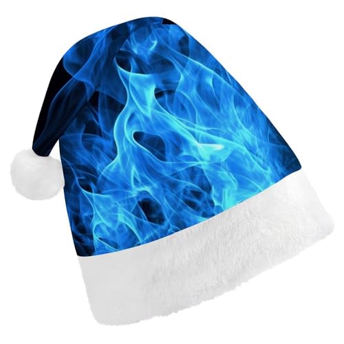 FZMVSQH Weihnachtsmütze für Erwachsene, blaue Flamme, bedruckt, Weihnachtsmannmütze, Weihnachtsmütze für Erwachsene, dicker Komfort, klassische Weihnachtsmannmütze für Weihnachten, Neujahr, festliche FZMVSQH Weihnachtsmütze für Erwachsene, blaue Flamme, bedruckt, Weihnachtsmannmütze, Weihnachtsmütze für Erwachsene, dicker Komfort, klassische Weihnachtsmannmütze für Weihnachten, Neujahr, festliche von FZMVSQH