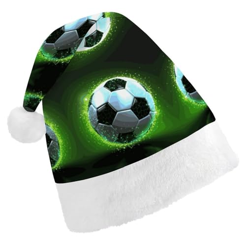 FZMVSQH Weihnachtsmütze für Erwachsene, cooler Fußball-Druck, Weihnachtsmannmütze, Weihnachtsmütze für Erwachsene, dick, bequem, klassische Weihnachtsmannmütze für Weihnachten, Neujahr, festliche FZMVSQH Weihnachtsmütze für Erwachsene, cooler Fußball-Druck, Weihnachtsmannmütze, Weihnachtsmütze für Erwachsene, dick, bequem, klassische Weihnachtsmannmütze für Weihnachten, Neujahr, festliche von FZMVSQH