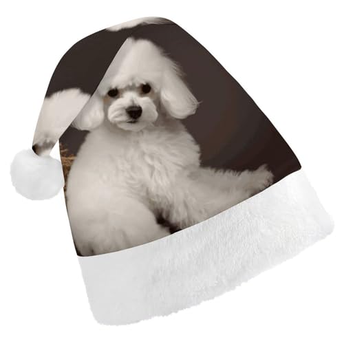 FZMVSQH Weihnachtsmütze für Erwachsene, französischer Pudel, bedruckt, Weihnachtsmütze für Erwachsene, dicker Komfort, klassische Weihnachtsmannmütze für Weihnachten, Neujahr, festliche Feiertagsparty FZMVSQH Weihnachtsmütze für Erwachsene, französischer Pudel, bedruckt, Weihnachtsmütze für Erwachsene, dicker Komfort, klassische Weihnachtsmannmütze für Weihnachten, Neujahr, festliche Feiertagsparty von FZMVSQH