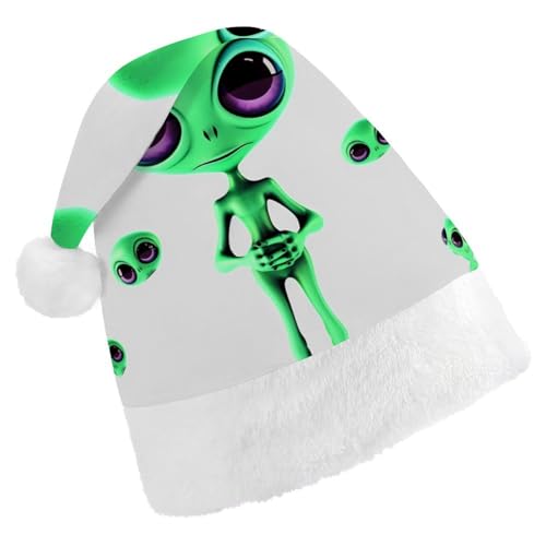 FZMVSQH Weihnachtsmütze für Erwachsene, grün, Alien, bedruckt, Weihnachtsmannmütze, Weihnachtsmütze für Erwachsene, dicker Komfort, klassische Weihnachtsmannmütze für Weihnachten, Neujahr, festliche FZMVSQH Weihnachtsmütze für Erwachsene, grün, Alien, bedruckt, Weihnachtsmannmütze, Weihnachtsmütze für Erwachsene, dicker Komfort, klassische Weihnachtsmannmütze für Weihnachten, Neujahr, festliche von FZMVSQH
