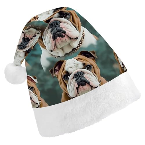 FZMVSQH Weihnachtsmütze für Erwachsene, lustige englische Bulldogge, bedruckt, Weihnachtsmannmütze, Weihnachtsmütze für Erwachsene, dicker Komfort, klassische Weihnachtsmannmütze für Weihnachten, FZMVSQH Weihnachtsmütze für Erwachsene, lustige englische Bulldogge, bedruckt, Weihnachtsmannmütze, Weihnachtsmütze für Erwachsene, dicker Komfort, klassische Weihnachtsmannmütze für Weihnachten, von FZMVSQH