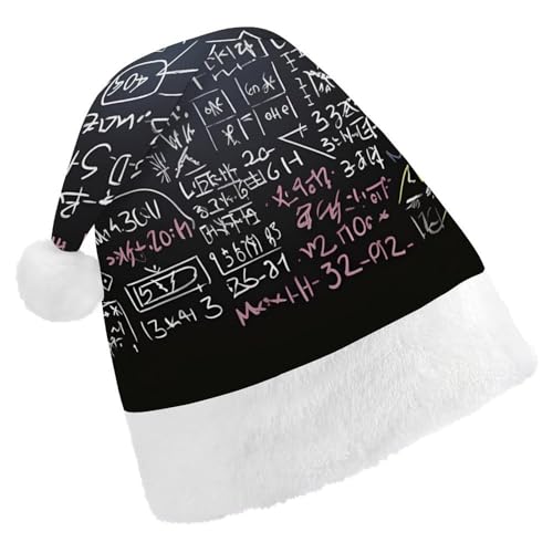 FZMVSQH Weihnachtsmütze für Erwachsene, mathematische Formel, bedruckt, Weihnachtsmannmütze, Weihnachtsmütze für Erwachsene, dicker Komfort, klassische Weihnachtsmannmütze für Weihnachten, Neujahr, FZMVSQH Weihnachtsmütze für Erwachsene, mathematische Formel, bedruckt, Weihnachtsmannmütze, Weihnachtsmütze für Erwachsene, dicker Komfort, klassische Weihnachtsmannmütze für Weihnachten, Neujahr, von FZMVSQH