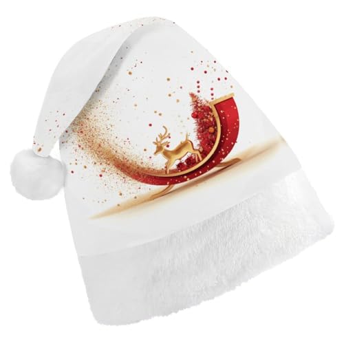 FZMVSQH Weihnachtsmütze für Erwachsene, mit Schlitten bedruckt, Weihnachtsmütze für Erwachsene, dicker Komfort, klassische Nikolausmütze für Weihnachten, Neujahr, festliche Feiertagsparty FZMVSQH Weihnachtsmütze für Erwachsene, mit Schlitten bedruckt, Weihnachtsmütze für Erwachsene, dicker Komfort, klassische Nikolausmütze für Weihnachten, Neujahr, festliche Feiertagsparty von FZMVSQH