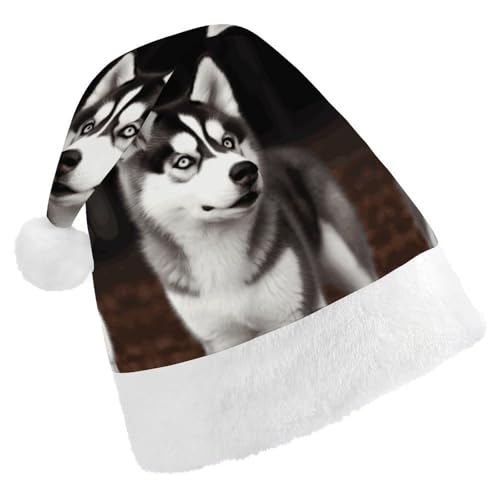 FZMVSQH Weihnachtsmütze für Erwachsene, niedlicher Husky-Hund, bedruckt, Weihnachtsmannmütze, Weihnachtsmütze für Erwachsene, dicker Komfort, klassische Weihnachtsmannmütze für Weihnachten, Neujahr, FZMVSQH Weihnachtsmütze für Erwachsene, niedlicher Husky-Hund, bedruckt, Weihnachtsmannmütze, Weihnachtsmütze für Erwachsene, dicker Komfort, klassische Weihnachtsmannmütze für Weihnachten, Neujahr, von FZMVSQH