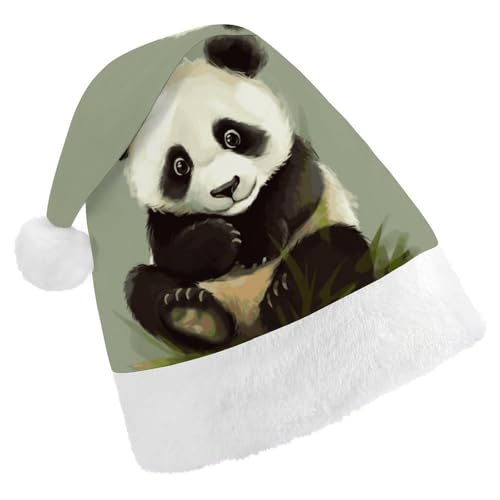 FZMVSQH Weihnachtsmütze für Erwachsene, niedlicher kleiner Panda, bedruckt, Weihnachtsmütze für Erwachsene, dicker Komfort, klassische Weihnachtsmannmütze für Weihnachten, Neujahr, festliche FZMVSQH Weihnachtsmütze für Erwachsene, niedlicher kleiner Panda, bedruckt, Weihnachtsmütze für Erwachsene, dicker Komfort, klassische Weihnachtsmannmütze für Weihnachten, Neujahr, festliche von FZMVSQH