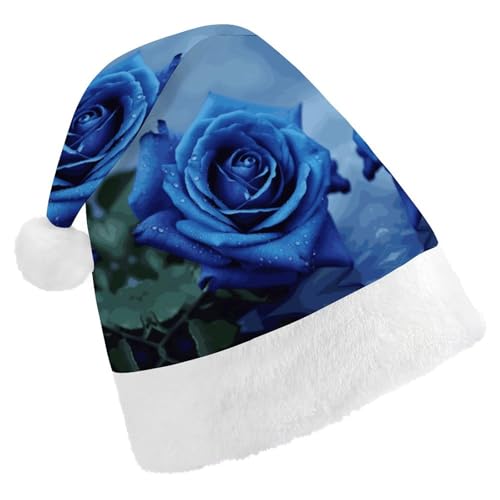 FZMVSQH Weihnachtsmütze für Erwachsene, romantische blaue Rose, bedruckt, Weihnachtsmannmütze, Weihnachtsmütze für Erwachsene, dicker Komfort, klassische Weihnachtsmannmütze für Weihnachten, Neujahr, FZMVSQH Weihnachtsmütze für Erwachsene, romantische blaue Rose, bedruckt, Weihnachtsmannmütze, Weihnachtsmütze für Erwachsene, dicker Komfort, klassische Weihnachtsmannmütze für Weihnachten, Neujahr, von FZMVSQH