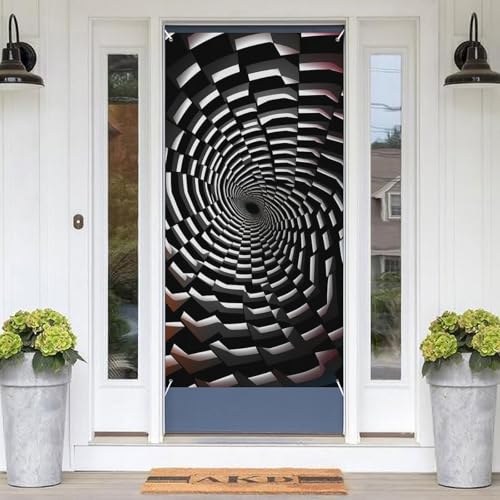Türabdeckungen mit visueller Illusion, dekorative Willkommens-Türabdeckung, Dekor, Türbanner mit Seil, Party-Hintergrund, Fotohintergrund, saisonale Dekorationen für Haustür, Garten, Veranda, Urlaub Türabdeckungen mit visueller Illusion, dekorative Willkommens-Türabdeckung, Dekor, Türbanner mit Seil, Party-Hintergrund, Fotohintergrund, saisonale Dekorationen für Haustür, Garten, Veranda, Urlaub von FZMVSQH