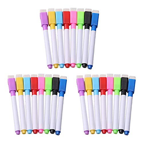 24 Stück Whiteboard Stift mit Schwammbürste 8 Farben Löschbarer Stift Rundspitze Marker Markierungsstift auf Wasserbasis Magnetisch Schwarz Lila Rosa Rot Blau Himmelblau Grün Gelb Schreibwaren 24 Stück Whiteboard Stift mit Schwammbürste 8 Farben Löschbarer Stift Rundspitze Marker Markierungsstift auf Wasserbasis Magnetisch Schwarz Lila Rosa Rot Blau Himmelblau Grün Gelb Schreibwaren von FZQBEY