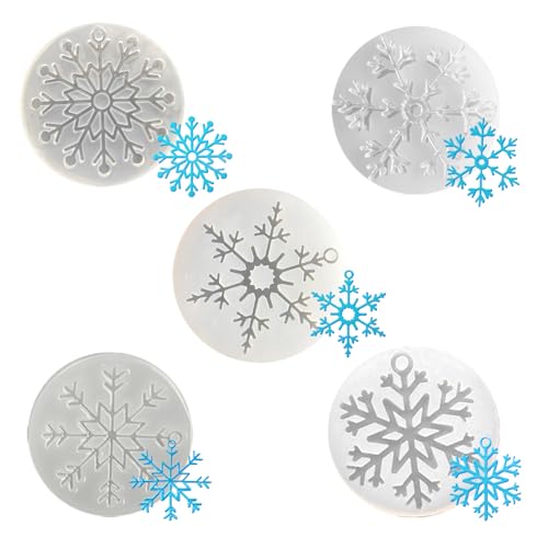 5 Stück Weihnachten Schneeflocke Silikonform, Schneeflocke Epoxidharz Formen, Schneeflocke Anhänger Harzform, Silikonformen Gießformen, Silikonform Weihnachten, für Christbaumschmuck Weihnachtsdeko 5 Stück Weihnachten Schneeflocke Silikonform, Schneeflocke Epoxidharz Formen, Schneeflocke Anhänger Harzform, Silikonformen Gießformen, Silikonform Weihnachten, für Christbaumschmuck Weihnachtsdeko von FZQBEY