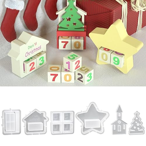 6 Stück Silikonformen Gießformen Weihnachten, Silikonform Weihnachten Adventskalender Stern Weihnachtsbaum Haus Gießformen Silikon Countdown Kalender Gips Giessformen Silikon Gießform Weihnachten (A) 6 Stück Silikonformen Gießformen Weihnachten, Silikonform Weihnachten Adventskalender Stern Weihnachtsbaum Haus Gießformen Silikon Countdown Kalender Gips Giessformen Silikon Gießform Weihnachten (A) von FZQBEY