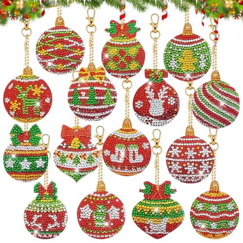 Diamond Painting Weihnachten Schlüsselanhänger, Weihnachtsdeko Diamond Painting Kinder Anhänger Set, Weihnachten Deko Diamant Painting Weihnachtsanhänger, Doppelseitige Diamant Malerei Bastelset (B) Diamond Painting Weihnachten Schlüsselanhänger, Weihnachtsdeko Diamond Painting Kinder Anhänger Set, Weihnachten Deko Diamant Painting Weihnachtsanhänger, Doppelseitige Diamant Malerei Bastelset (B) von FZQBEY