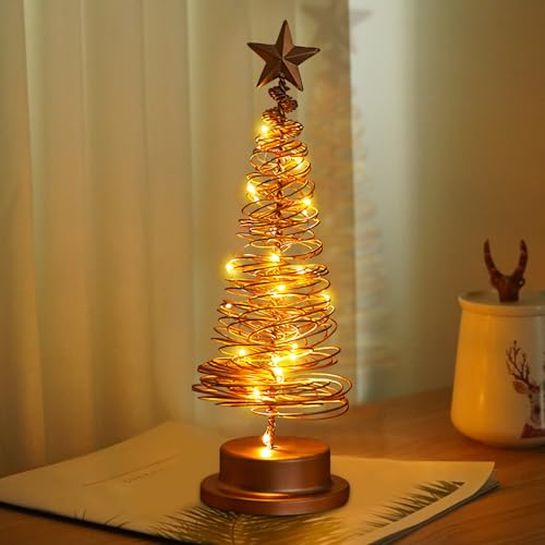 FZQBEY Lichterkette Weihnachtsbaum, Weihnachtsdeko Innen Modern 30 LED Lichter Weihnachtsbaum mit Beleuchtung, Batteriebetrieben Weihnachtsbaum Lichter Spiral Baum Tischlampe für Weihnachten Deko (A) FZQBEY Lichterkette Weihnachtsbaum, Weihnachtsdeko Innen Modern 30 LED Lichter Weihnachtsbaum mit Beleuchtung, Batteriebetrieben Weihnachtsbaum Lichter Spiral Baum Tischlampe für Weihnachten Deko (A) von FZQBEY
