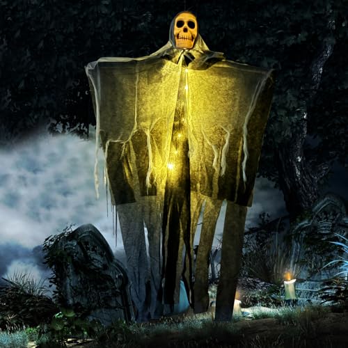 Halloween Deko Geister Leuchtend, Halloween Deko Skelett Gruselig Geist mit Licht, Halloween Deko Horror Totenkopf Geist Schädel, für Innen Outdoor Garten Halloween Deko, Halloween Party Dekoration Halloween Deko Geister Leuchtend, Halloween Deko Skelett Gruselig Geist mit Licht, Halloween Deko Horror Totenkopf Geist Schädel, für Innen Outdoor Garten Halloween Deko, Halloween Party Dekoration von FZQBEY