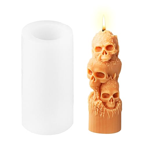 Halloween Totenkopf Kerzenform Silikon Schädel Kerzenformen Zum Gießen Silikonform für Kerzen Kerzen Selber Machen, Epoxidharz formen, Totenkopf Kerze Form für Halloween Dekoration, Party, Geschenk Halloween Totenkopf Kerzenform Silikon Schädel Kerzenformen Zum Gießen Silikonform für Kerzen Kerzen Selber Machen, Epoxidharz formen, Totenkopf Kerze Form für Halloween Dekoration, Party, Geschenk von FZQBEY