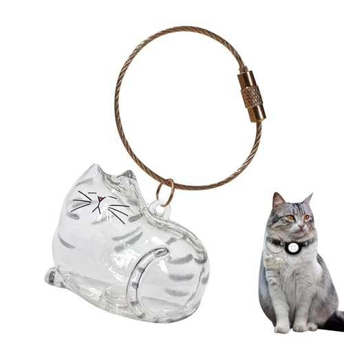 Katzenhaar Aufbewahrungsflasche, Schlüsselanhänger zum Sammeln von Katzen und Hundehaaren, Tierhaar Gedenkflasche, Pet Erinnerungsflasche Anhänger, Haustier Andenken (B) von FZQBEY