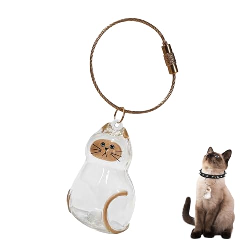 Katzenhaar Aufbewahrungsflasche, Schlüsselanhänger zum Sammeln von Katzen und Hundehaaren, Tierhaar Gedenkflasche, Pet Erinnerungsflasche Anhänger, Haustier Andenken (C) von FZQBEY