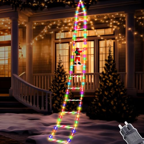 LED Weihnachtsmann Leiter Lichterkette, Weihnachtsdeko 3 Meter LED Weihnachtsbeleuchtung Außen mit Timer, Speicherfunktion, 8 Modi, für Innen Außen Weihnachtsbaum Fenster Garten Weihnachten Deko (A) LED Weihnachtsmann Leiter Lichterkette, Weihnachtsdeko 3 Meter LED Weihnachtsbeleuchtung Außen mit Timer, Speicherfunktion, 8 Modi, für Innen Außen Weihnachtsbaum Fenster Garten Weihnachten Deko (A) von FZQBEY