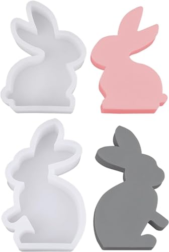 Ostern Kaninchen Silikonformen Gießformen, Silikonform Ostern, Ostern Hase Gießformen Silikon, 3D Kaninchen Gießform Ostern, Hasenform für Ostern, Osterhase Silikonform for Kerze, Seife, Gips (A1+A2) von FZQBEY