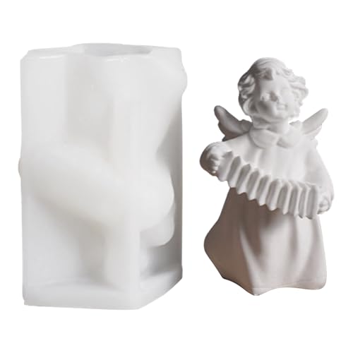 Silikonformen Gießformen Engel Kerzenformen zum Gießen,Silikonform Engel Gips Zum Gießen Gießformen Silikon Giessformen Silikon Gießform Engel,Kerzen Silikonform 3D Engel Kerzenform für Handwerk (B) von FZQBEY