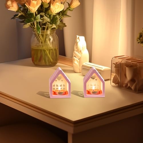 Silikonformen Gießformen Häuser, 2 Stück 3D Silikonform Haus Kerzenhalter Silikonform Weihnachten Gießformen Silikon Gießform Haus Gips Zum Gießen Giessformen Silikon Gießform Kerzenhalter von FZQBEY