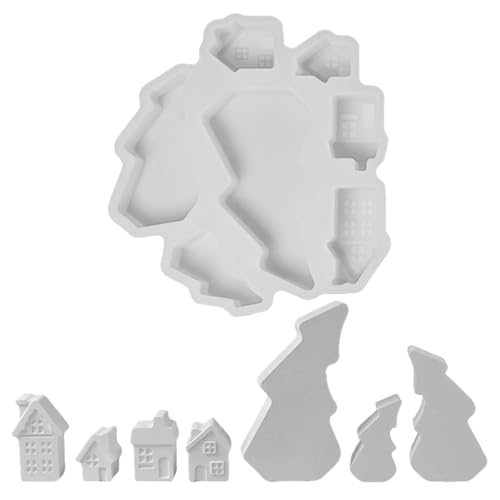 Silikonformen Gießformen Häuser Baum Set, 4 Stück Silikonform Haus und 3 Stück Baum Silikonform Häuser Gießformen Silikon Gießform Haus Gips zum Gießen Giessformen Silikon Gießform Häuser Handwerk (A) Silikonformen Gießformen Häuser Baum Set, 4 Stück Silikonform Haus und 3 Stück Baum Silikonform Häuser Gießformen Silikon Gießform Haus Gips zum Gießen Giessformen Silikon Gießform Häuser Handwerk (A) von FZQBEY