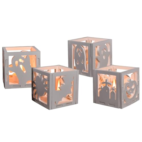 Silikonformen Gießformen Halloween, Silikonform Herbst Kürbis Halloween Silikonform Geister Kerzenhalter Gießformen Silikon Krippe Gips Zum Gießen Giessformen Silikon Gießform Kerzenhalter (4 Stück) von FZQBEY