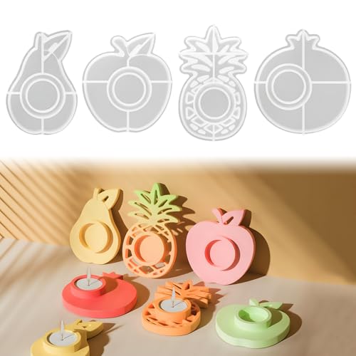 Silikonformen Gießformen Obst, 4 Stück Obst Silikonform Kerzenhalter Gießformen Silikon Gießform Kerzenhalter Gipsformen Zum Gießen Giessformen Silikon Beton Gießform Kerzenhalter für Teelichter (A) Silikonformen Gießformen Obst, 4 Stück Obst Silikonform Kerzenhalter Gießformen Silikon Gießform Kerzenhalter Gipsformen Zum Gießen Giessformen Silikon Beton Gießform Kerzenhalter für Teelichter (A) von FZQBEY
